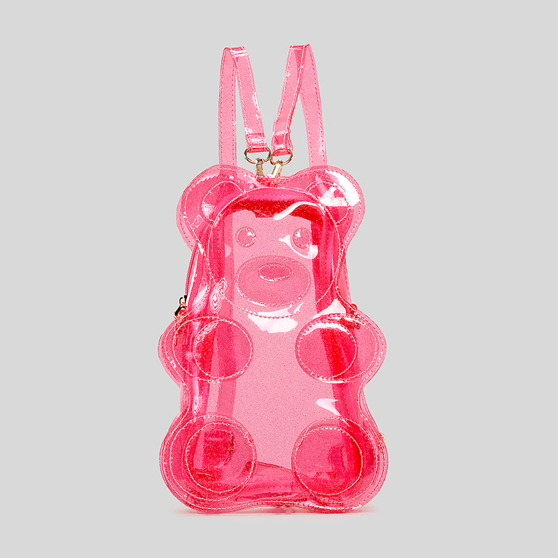 Mini Backpack Purse - Nieuwigheid Glitter Transparante Beer Vormige Vrouwen